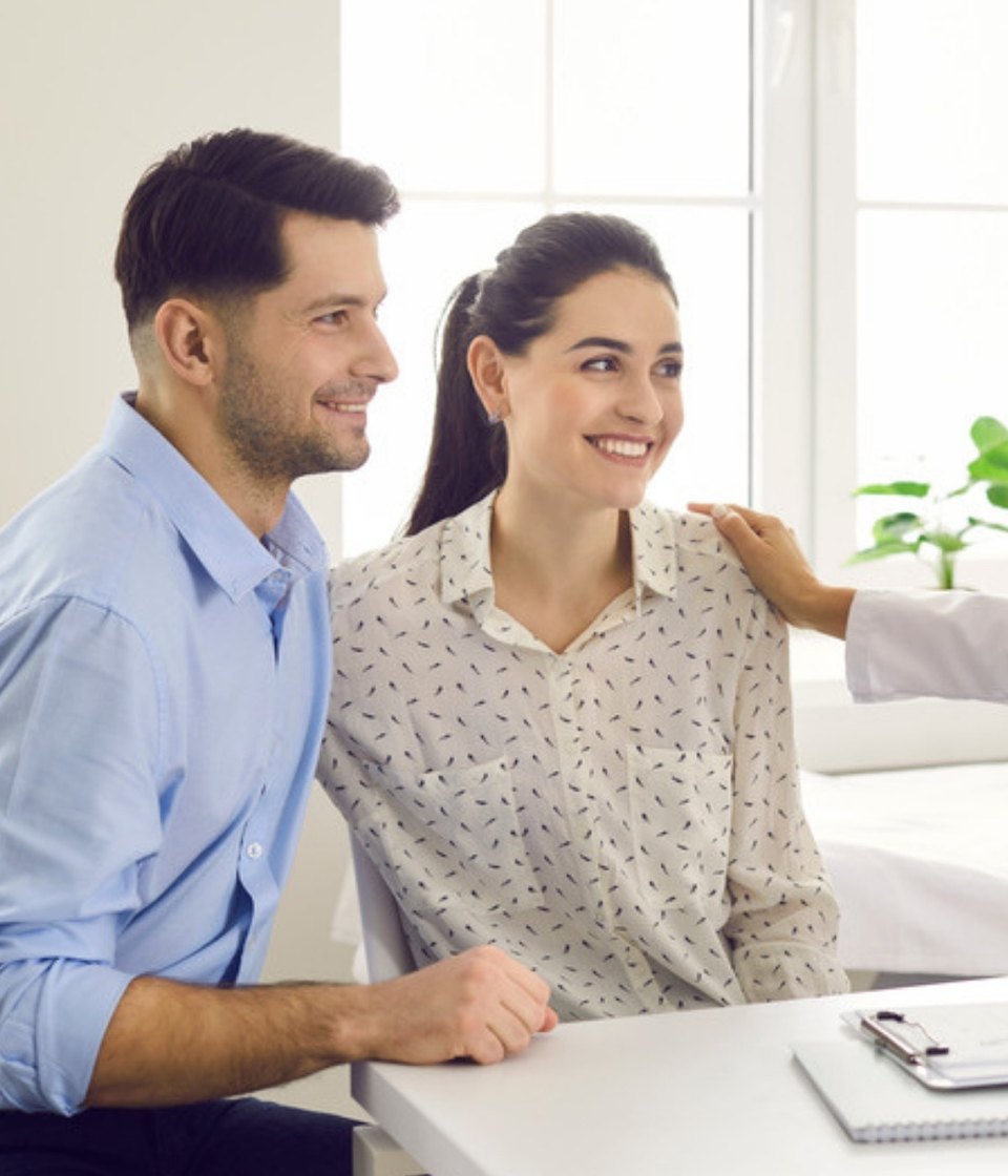 Couple at a clinic consultation